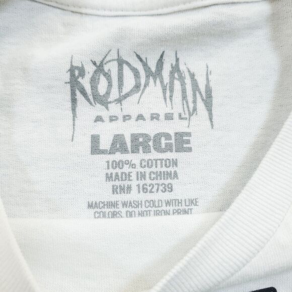 Dennis Rodman Pacsun Shirt Men’s Large White Graphic The Worm Cotton - Picture 3 of 8